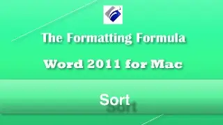Word 2011  Sort  Learn How to Sort Text, Numbers and Columns