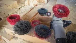 Review of nylon brushes for sanding logs.