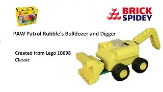 PAW Patrol Rubble’s Bulldozer and Digger using Lego 10698 