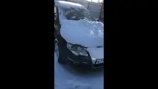 Запуск двигателя Фольксваген пассат б6 при -14,чистим снег на ходу,покатушки с музыкой)