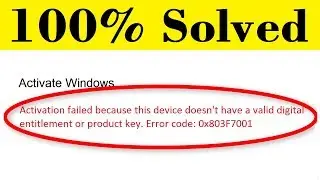 How To Fix Windows 10 Activation Fail Error 0x803F7001