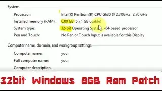 Remove 3GB Ram Limit In 32bit Windows 8/8.1/10| Windows 8GB Ram Patch| Increase Usable Memory to 8gb