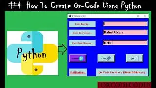 How To Create Qr Code Using Python #4 | Qr Generator  |Python mini projects #17 | for code coder