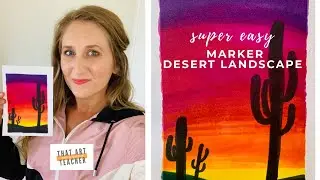 Easy Desert Sunset Landscape | Marker Tutorial for Beginners