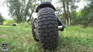 DIY motorcycle wheels from a walk-behind tractor
