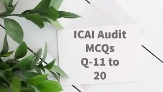 ICAI CA Final Audit MCQ Series I Part-2 I Conceptual & Detailed I