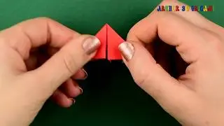 How to make a paper Christmas card with pieces 3D origami. Tutorial DIY