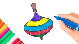 How to draw a top? / How to draw a spinning top step by step