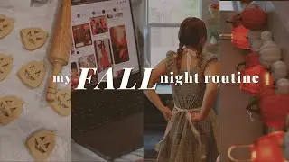 fall night routine 🍂🕯️| cozy & aesthetic (baking, cooking, spooky movies)