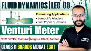 11 Physics | Fluid Dynamics 08 | Venturimeter | Atomizer | Filter Pump | Aerofoil | Spin of Ball