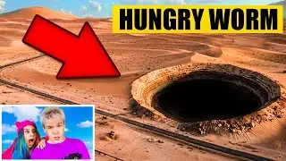 THE DRONE CAUGHT A HUNGRY WORM ESCAPING FROM A GIANT HOLE IN REAL LIFE!