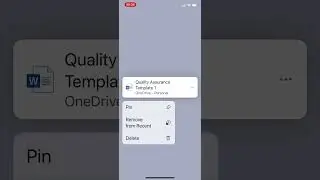 Shortcut to Pin documents in Microsoft 365 on an iPhone