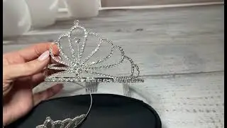 Діадема, обруч з короною сріблястий