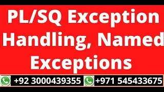 11.PL/SQL Exception Handling, Named Exception