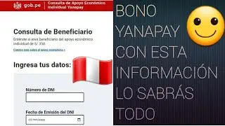 BONO YANAPAY 2021_TODO LO QUE DEBES SABER