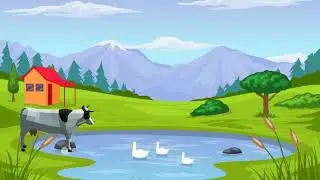 copyright free Cartoon Green Screen Animation cow Walking  Running Green Video