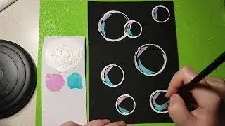 How to draw soap bubbles, step by step tutorial, acrylic painting for beginners, shorts, trending