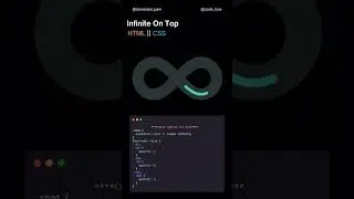 Infinite On top || Preloader || HTML  CSS  || Developer pani 