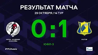 ЮФЛ-3. Акрон-Академия Коноплева - Ростов. 14-й тур. Обзор