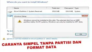 Windows cannot be installed to this disk. The selected disk has an MBR partition table