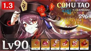 C0 HU TAO GAMEPLAY | VAPORIZE TEAM | GENSHIN IMPACT 1.3