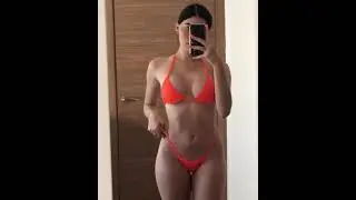 Paulina Franco en sexy bikini de tanga color naranja HD