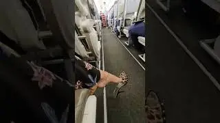 The most beautiful flattering sight for feet from inside a bus