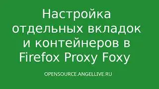 Настройка отдельных вкладок и контейнеров в Firefox Proxy Foxy 