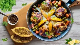MOROCCAN CHICKEN TAGINE WITH COUSCOUS || CHICKEN TAGINE WITH PRESERVED LEMONS || BEST SHABBAT DINNER