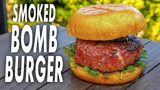 This Burger Is The Bomb...Bacon-Onion-Mushroom-Blue Cheese All INSIDE