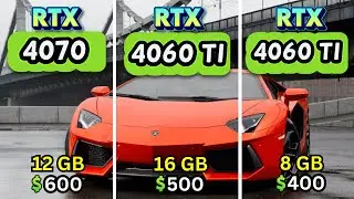 RTX 4060 Ti (16 GB) vs RTX 4060 Ti (8 GB) vs RTX 4070 | Gameplay Benchmark Comparison