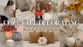 FALL DECORATE WITH ME 2023 | home decorating ideas + fall bedroom makeover | neutral fall decor 2023