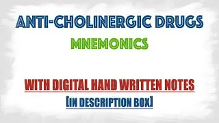 Anticholinergic drugs classification with Mnemonics