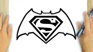 HOW TO DRAW THE BATMAN X SUPERMAN LOGO