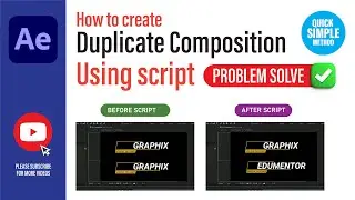 After Effects | How to duplicate composition without changing original | Script file in description