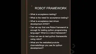 TCS Python Robot Framework Interview Questions Experienced 