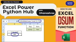 How to use the DSum function in Excel #excel #dsum #formula #basic #advancedexcel