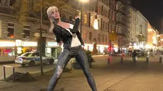 девушка танцует на улице. girl dancing on the street. shorts
