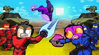 Red vs Blue - HALO MAP WARS! (Minecraft)