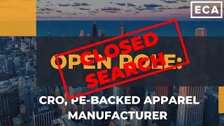 Open Role: CRO, PE-backed Apparel Manufacturer