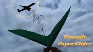 Amazing Triangle paper plane, how to make paper glider, Easy new paper glider