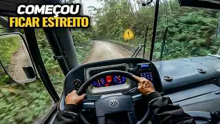 Fazendo percurso com ÔNIBUS na ESTRADA DE TERRA | Câmera na cabeça