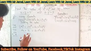 Find the value of x^2+y^2 and xy when x+y=8 and x-y=3 #mathhelp #maths #mathvideo #class9 #class10