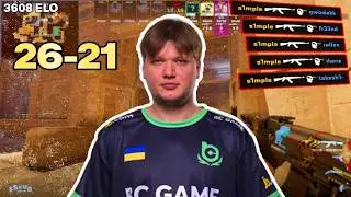 s1mple’s 103 ADR Anubis Game at 3600 ELO FACEIT