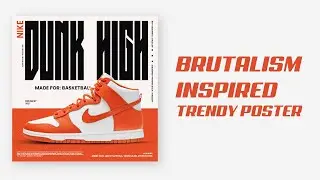 HOW to DESIGN  Brutalism Inspired TRENDY POSTER HEROINK STYLE  Photoshop Design Tutorial