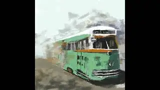 Tram in City - Digital Painting process using Proceate