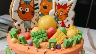 Сборка детского торта 🍰 "Три кота 😽"