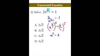 Exponential Equation - Solve #shorts #maths #exponentialequation #solve #mathpractice