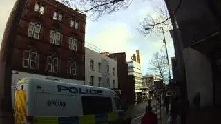 Sheffield police park illegally blocking cycle lane - YJ10FZB