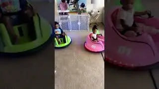 The kiddos riding in their bumper cars #bumpercar #familytime #siblings #kidzone